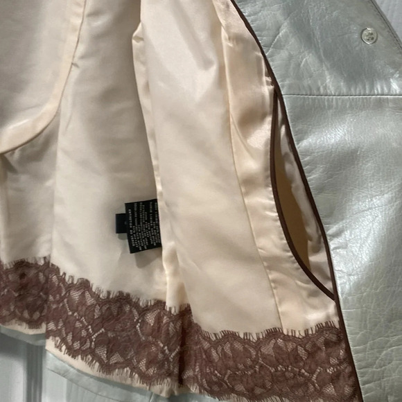 Cole Haan Collection Women's Leather Jacket  Metallic Mint Green  Size 4 - Picture 8 of 14